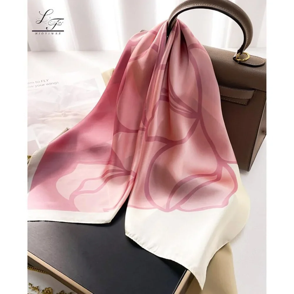 Satin Bandanas Head A8 Pink Scarf Women Lightweight Silk Hair Wrap Sleep Scarf